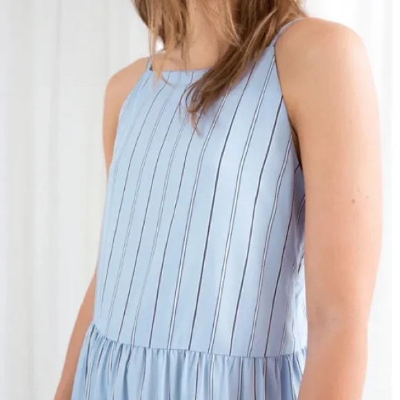 & Other Stories Blue Stripe Dress - Picture 8 of 12